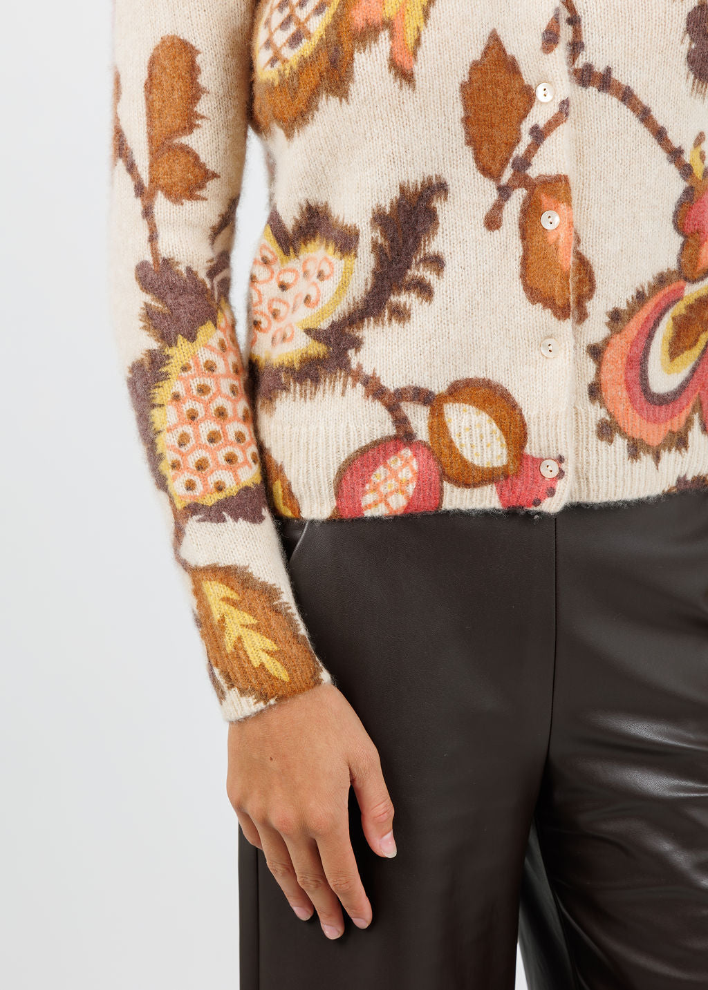 Kokun Demi Flower Printed Cropped Cardigan available at Barbara Katz