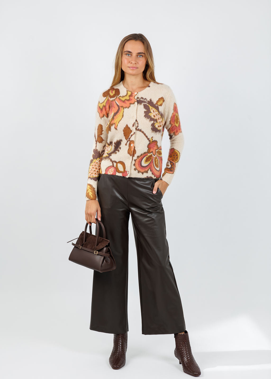 Kokun Demi Flower Printed Cropped Cardigan available at Barbara Katz