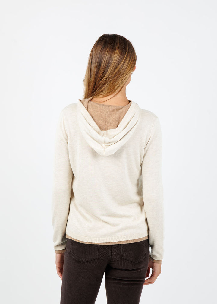 Kokun Darla Double Layer Hoodie in Wheat/Sandy available at Barbara Katz