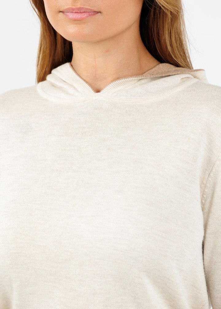 Kokun Darla Double Layer Hoodie in Wheat/Sandy available at Barbara Katz