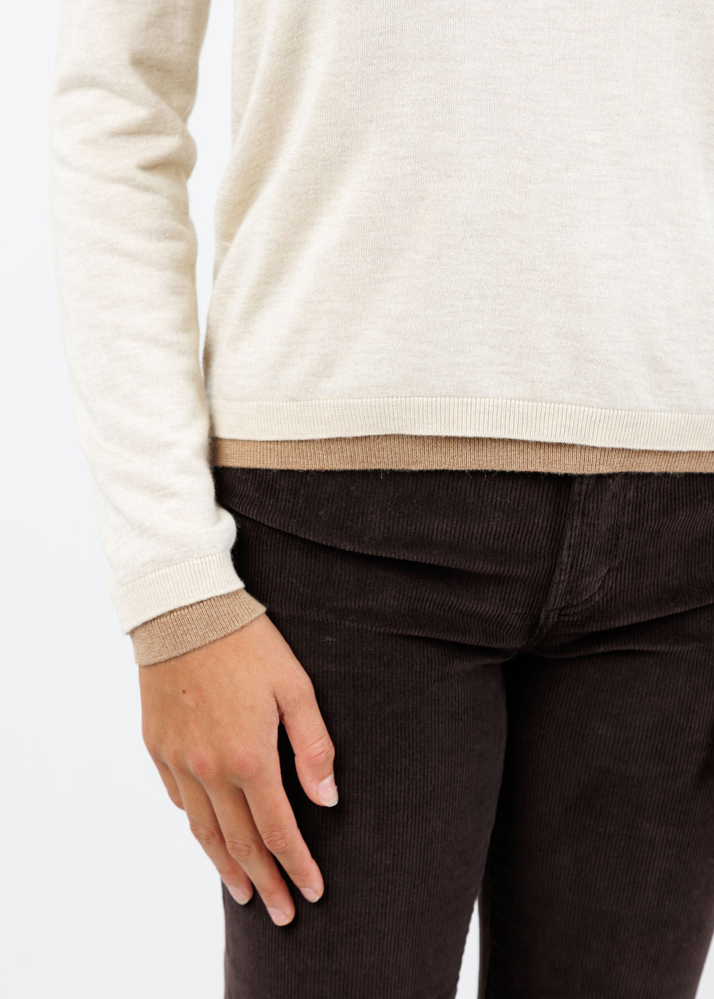 Kokun Darla Double Layer Hoodie in Wheat/Sandy available at Barbara Katz