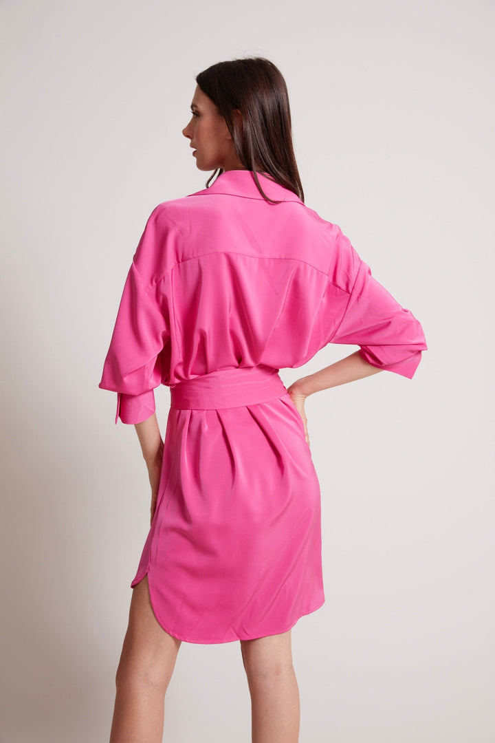 Adroit Atelier Kyoko Pullover Dress in Bubblegum available at Barbara Katz