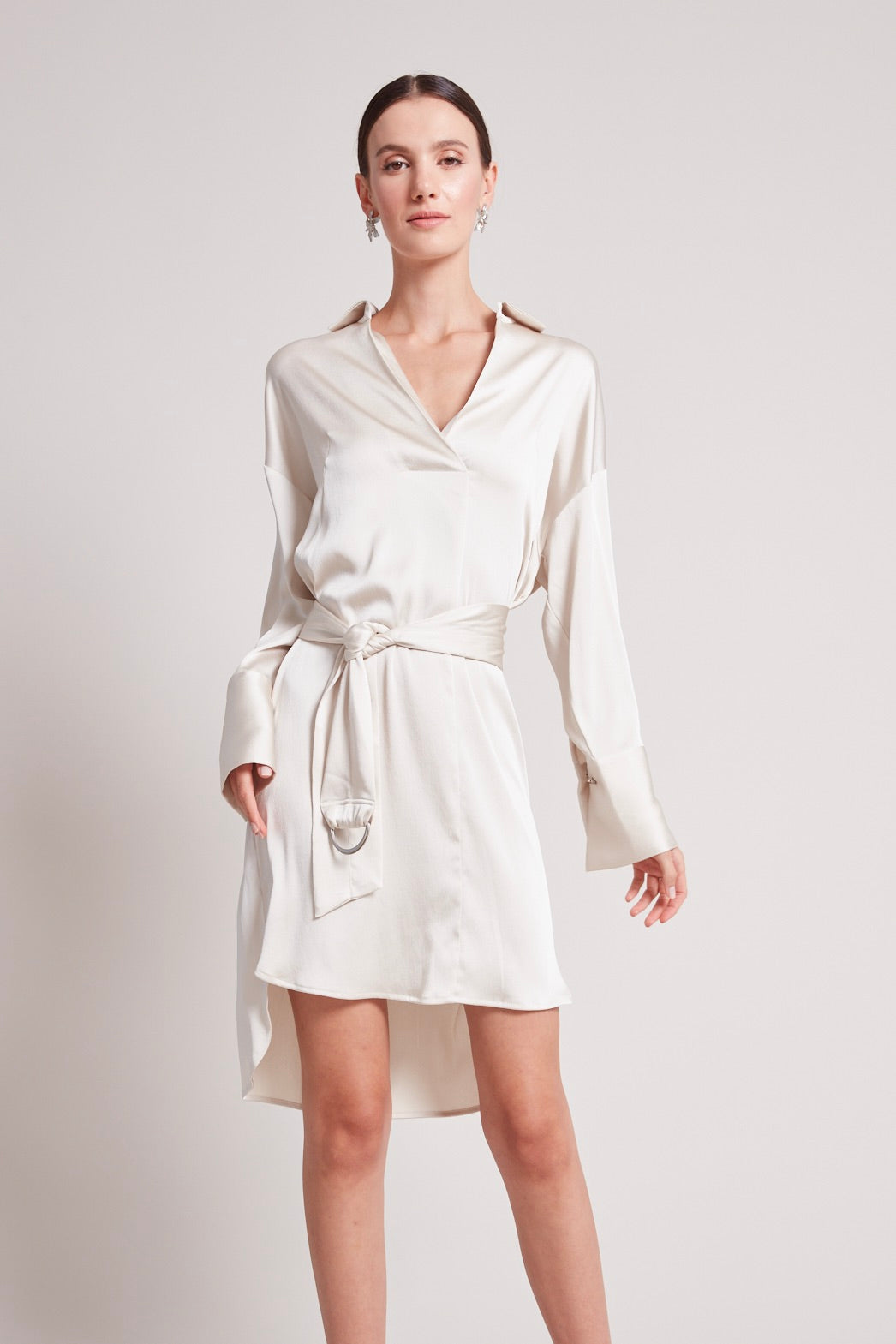 Adroit Atelier Kyoko Pullover Dress in Champagne available at Barbara Katz