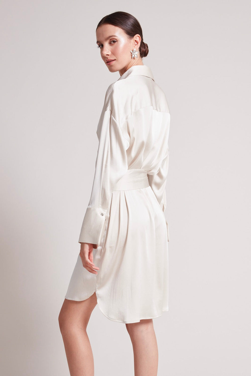 Adroit Atelier Kyoko Pullover Dress in Champagne available at Barbara Katz