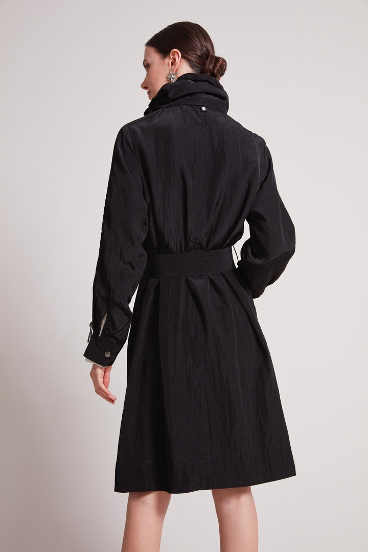 Adroit Atelier Tatiana Long Fluid Coat in Black available at Barbara Katz