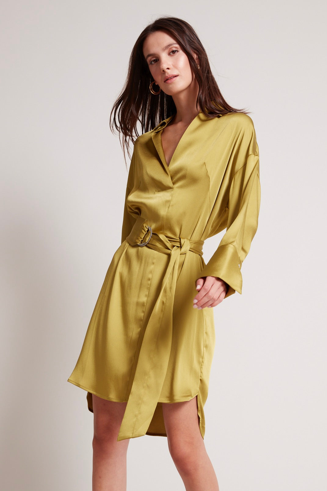 Adroit Atelier Kyoko Pullover Dress in Moss available at Barbara Katz