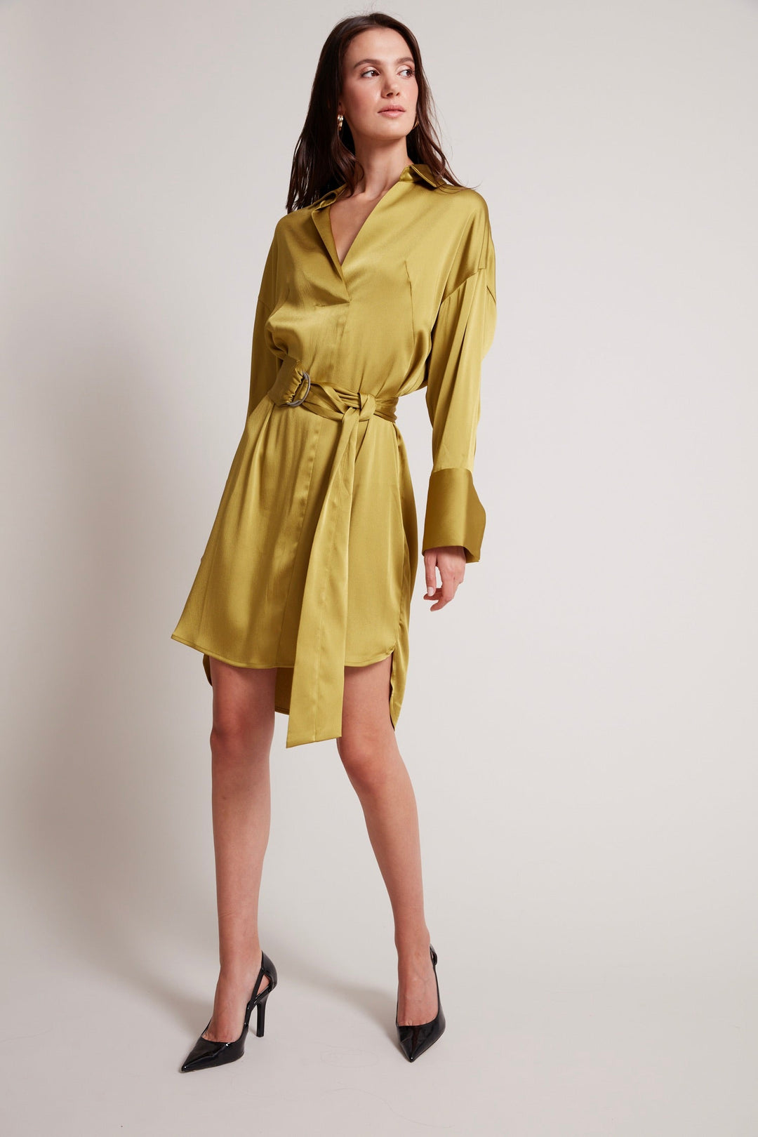 Adroit Atelier Kyoko Pullover Dress in Moss available at Barbara Katz