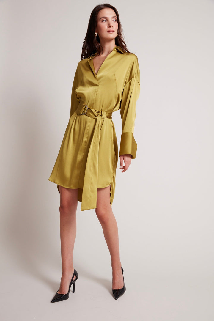 Adroit Atelier Kyoko Pullover Dress in Moss available at Barbara Katz