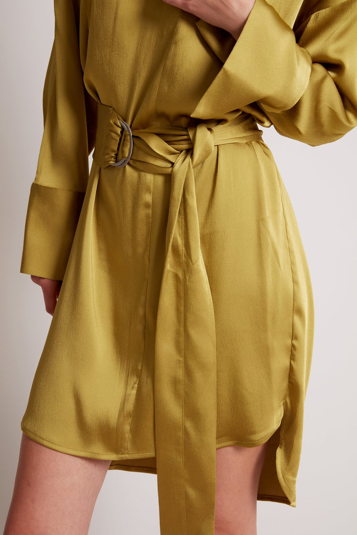 Adroit Atelier Kyoko Pullover Dress in Moss available at Barbara Katz