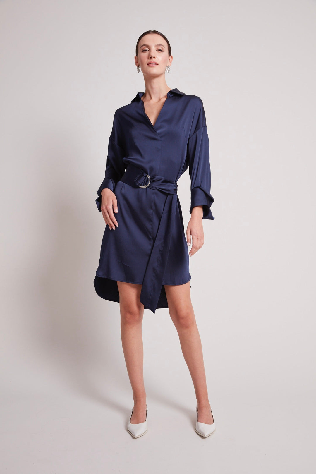 Adroit Atelier Kyoko Pullover Dress in Navy available at Barbara Katz