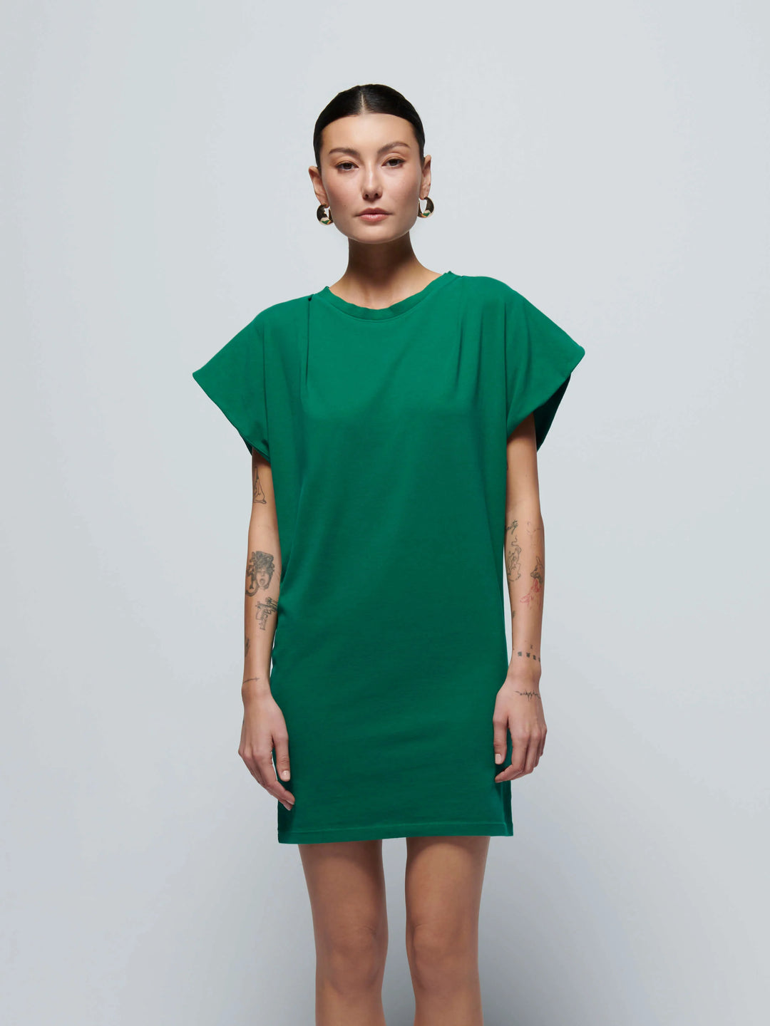 Nation Ltd Layne Crewneck T-Shirt Dress - Verdant Green