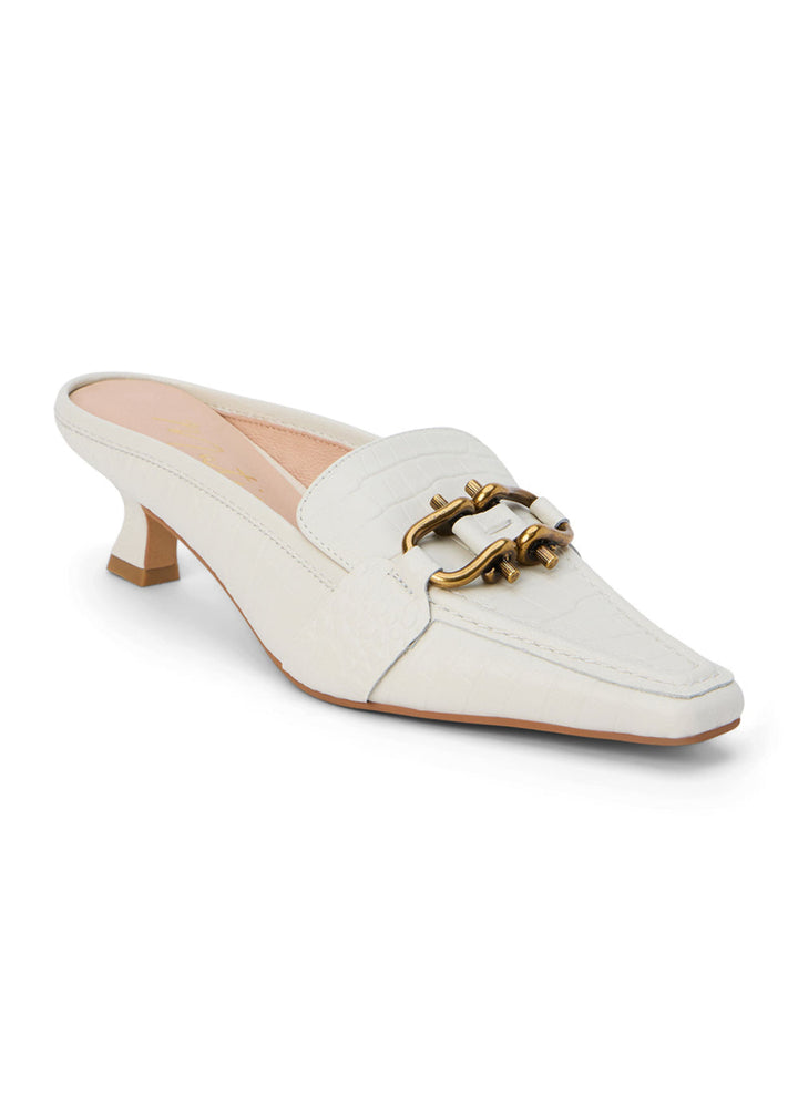 Matisse Lee Kitten Heel Mule in Bone available at Barbara Katz
