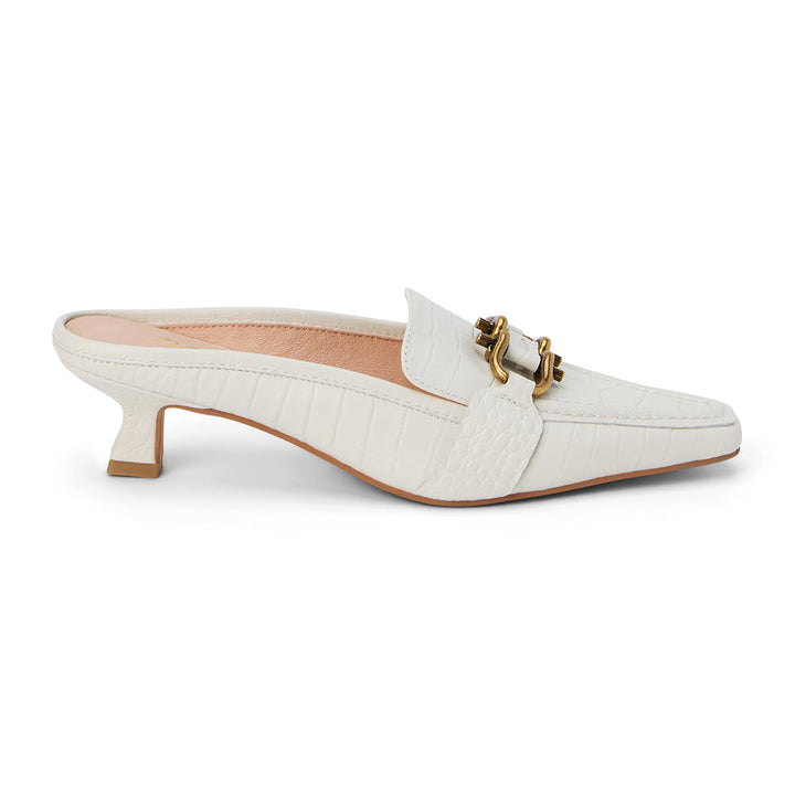 Matisse Lee Kitten Heel Mule in Bone available at Barbara Katz