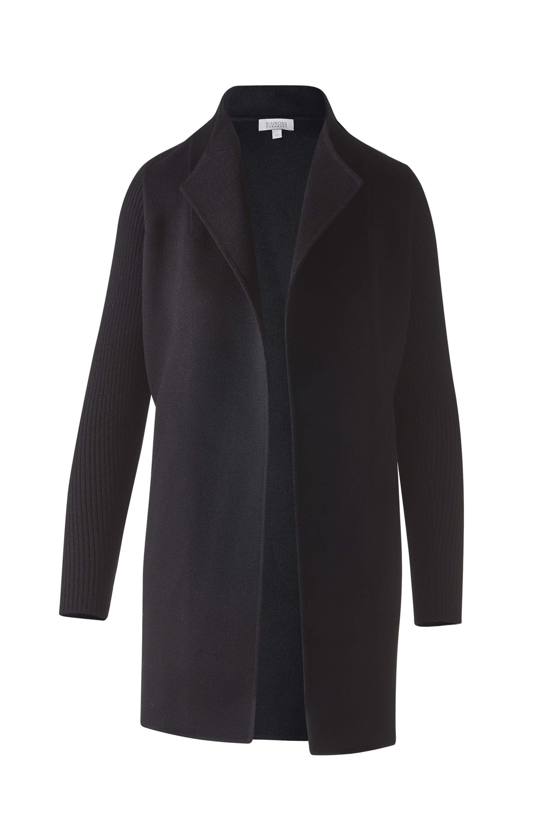 Kinross Rib Sleeve Coat in Black available at Barbara Katz