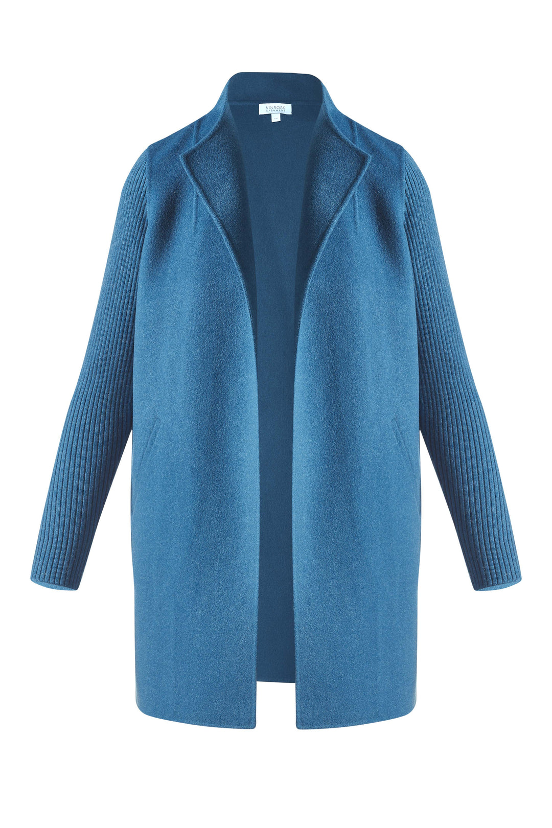 Kinross Rib Sleeve Coat in Ocean available at Barbara Katz