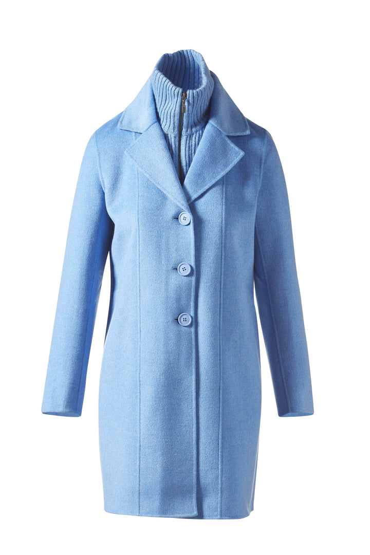 Kinross Knit Insert Notch Collar Coat in Como available at Barbara Katz