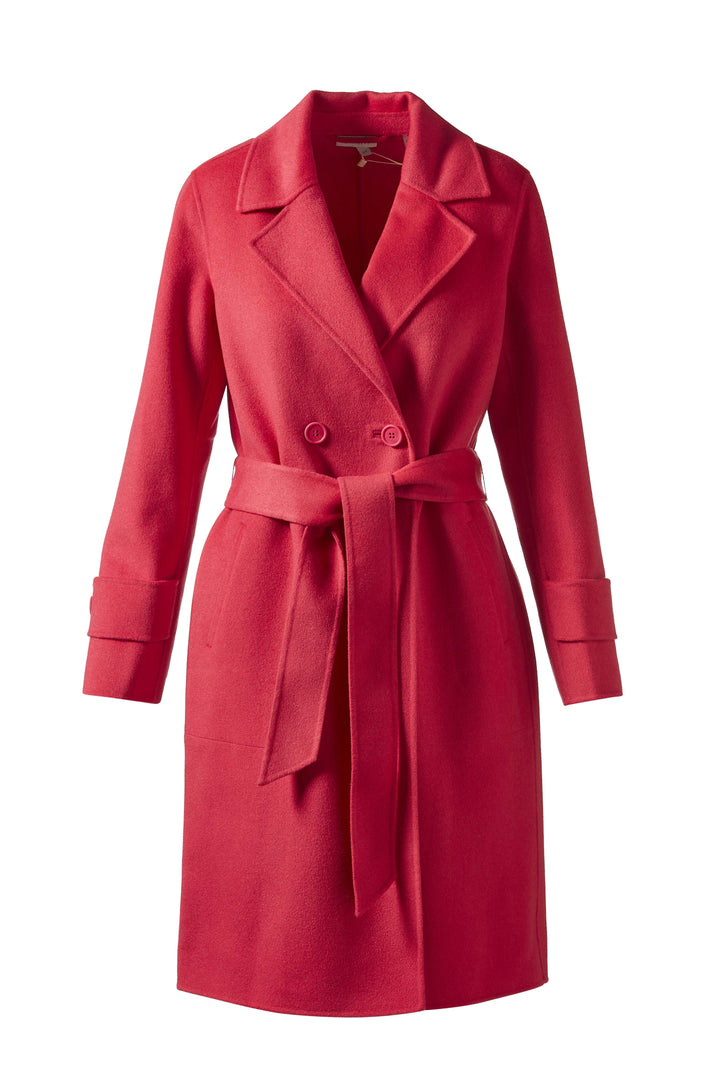 Kinross Notch Collar Belted Coat in Poppy available at Barbara Katz
