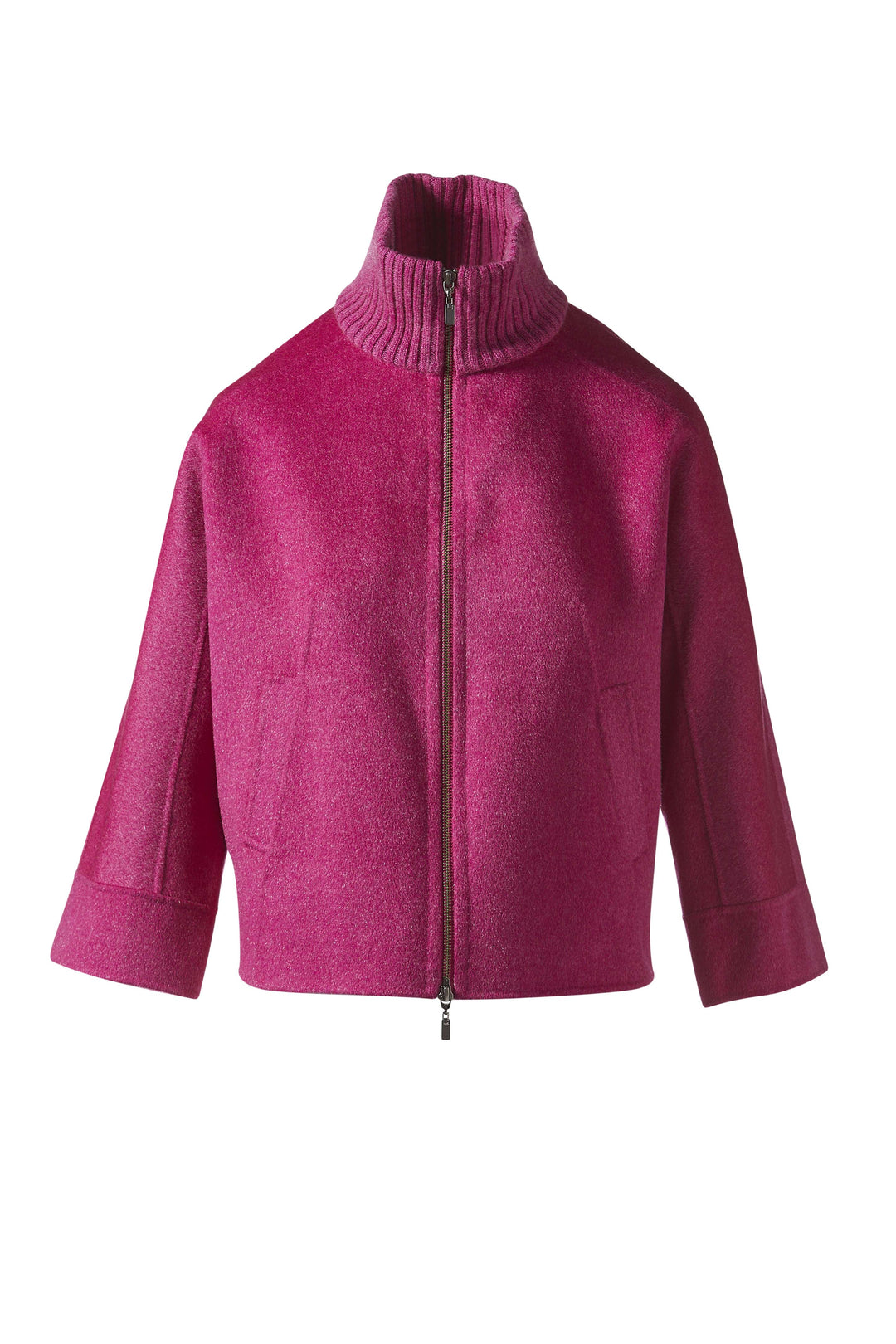 Kinross Short Zip Mock Coat in Rosebud available at Barbara Katz