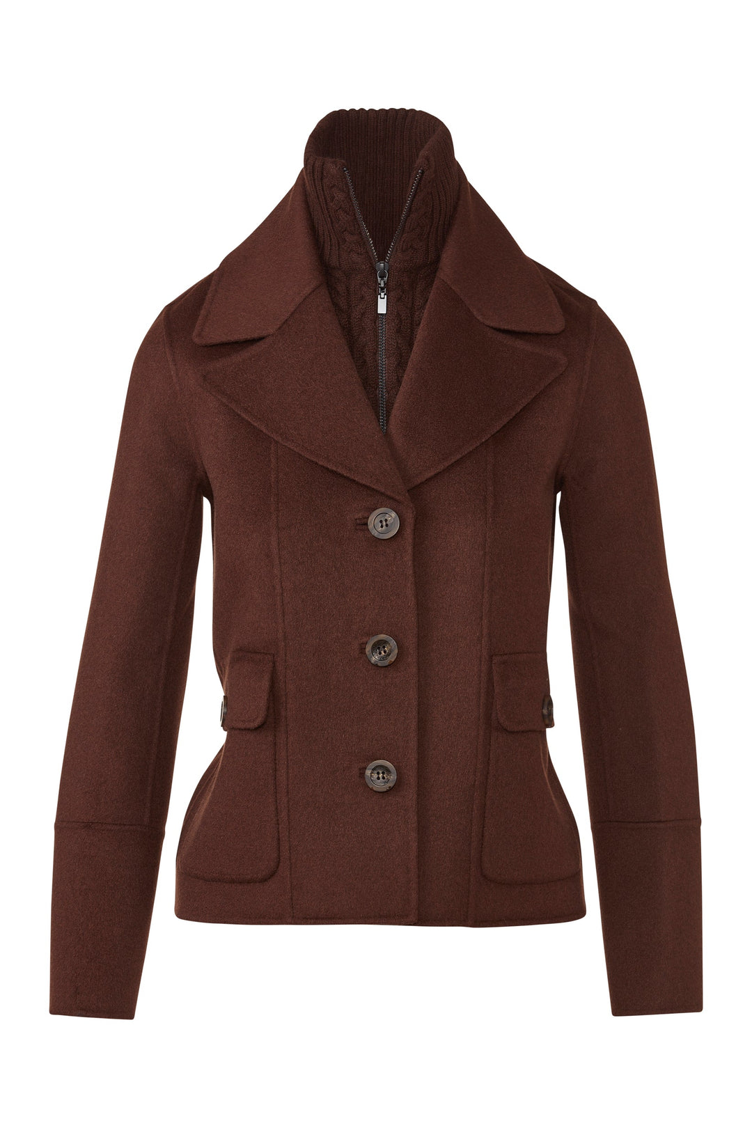 Kinross Knit Insert Notch Collar Coat available at Barbara Katz