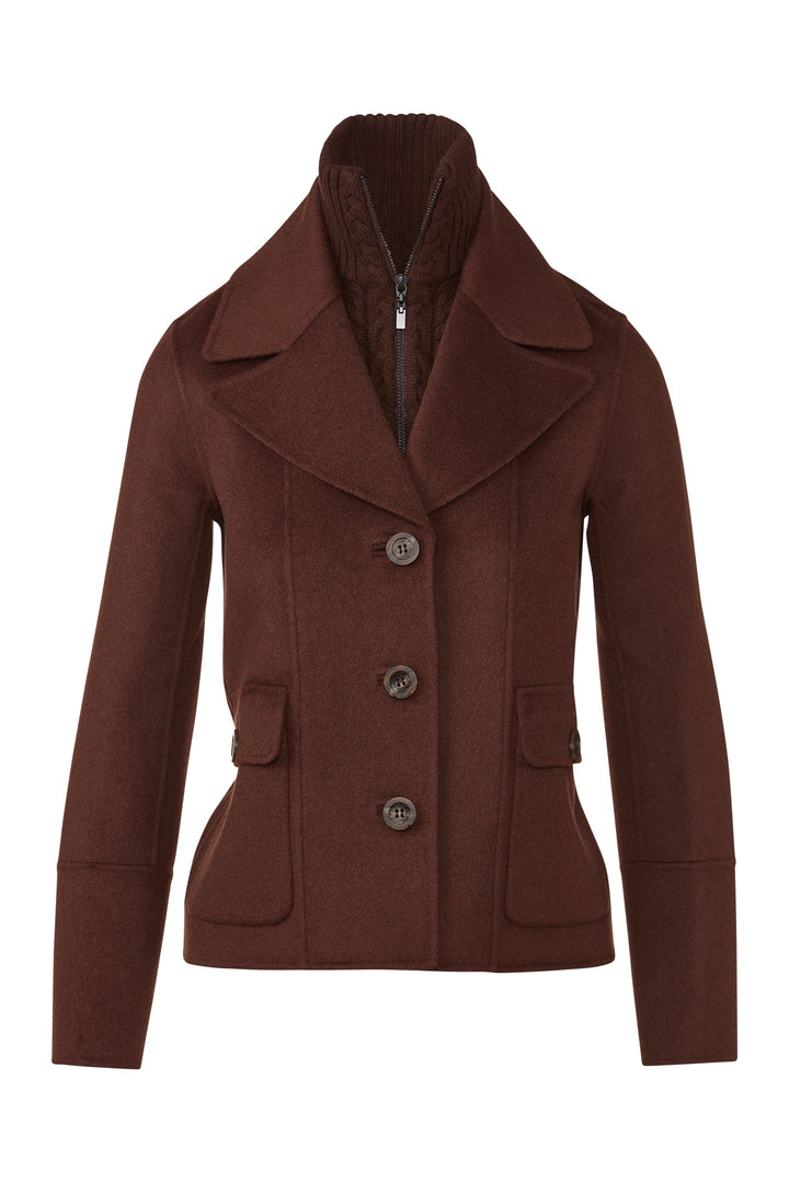 Kinross Knit Insert Notch Collar Coat available at Barbara Katz
