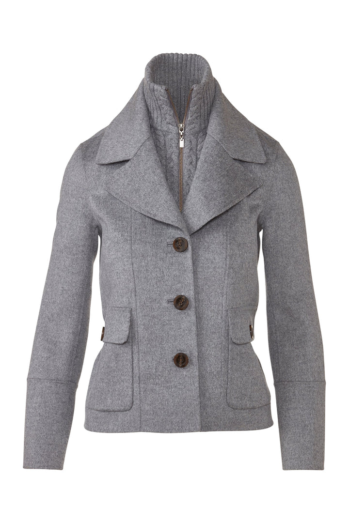Kinross Knit Insert Notch Collar Coat available at Barbara Katz
