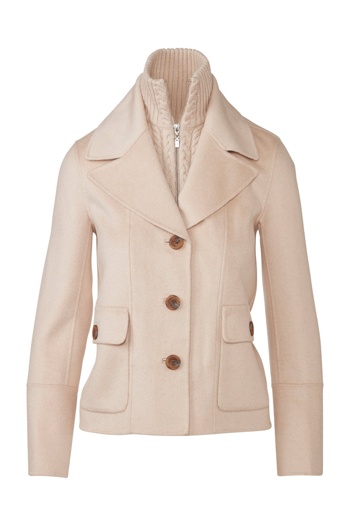 Kinross Knit Insert Notch Collar Coat available at Barbara Katz