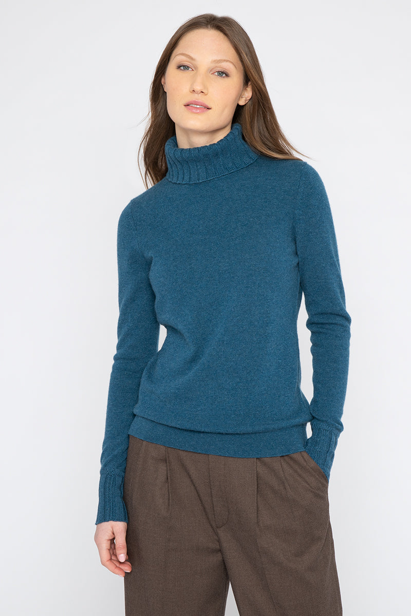 Kinross Chunky Trim T-Neck available at Barbara Katz