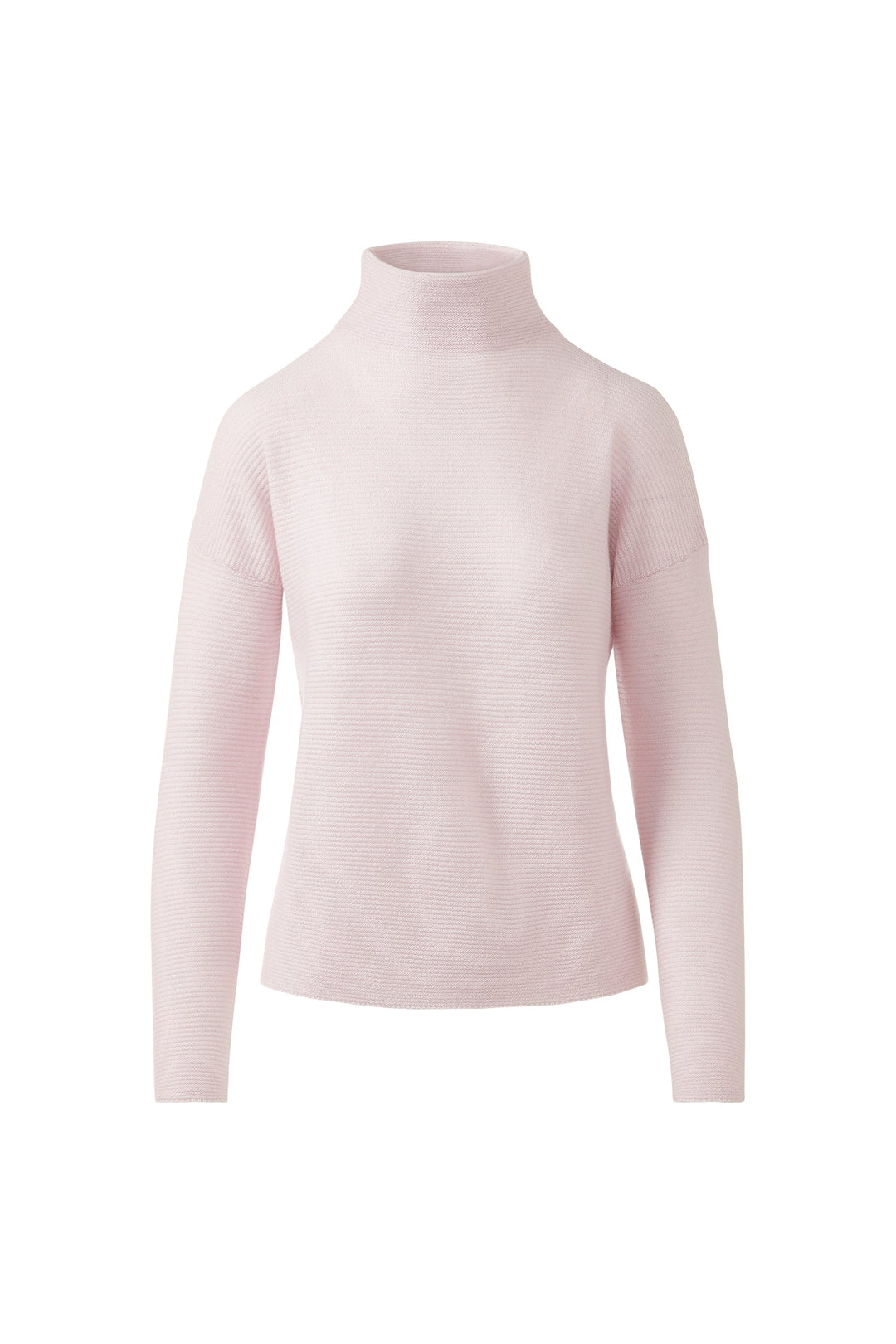 Kinross Cashmere Textured Slouchy Funnel Sweater in Ballet available at Barbara Katz