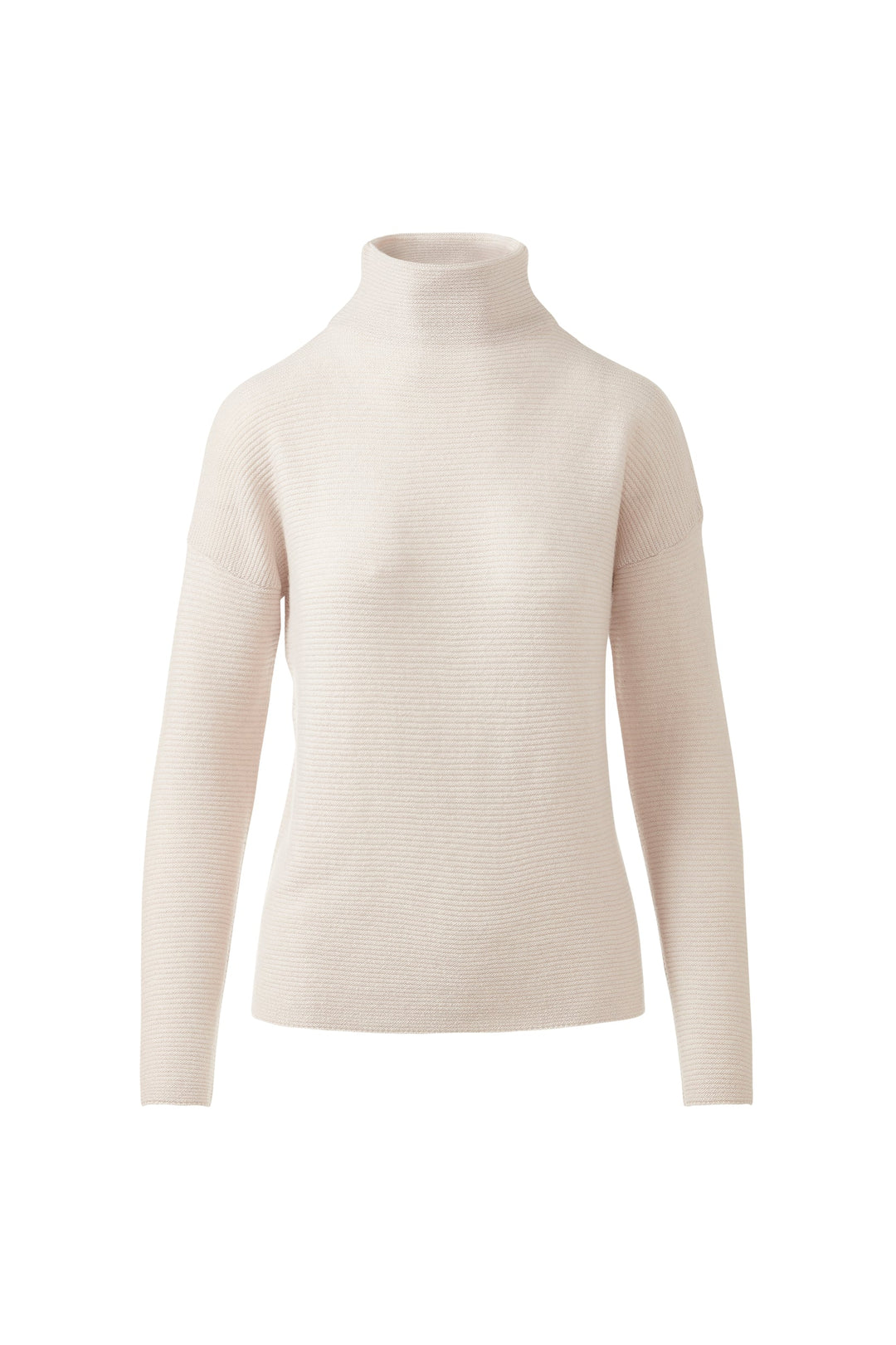 Kinross Cashmere Textured Slouchy Funnel Sweater in Oat available at Barbara Katz