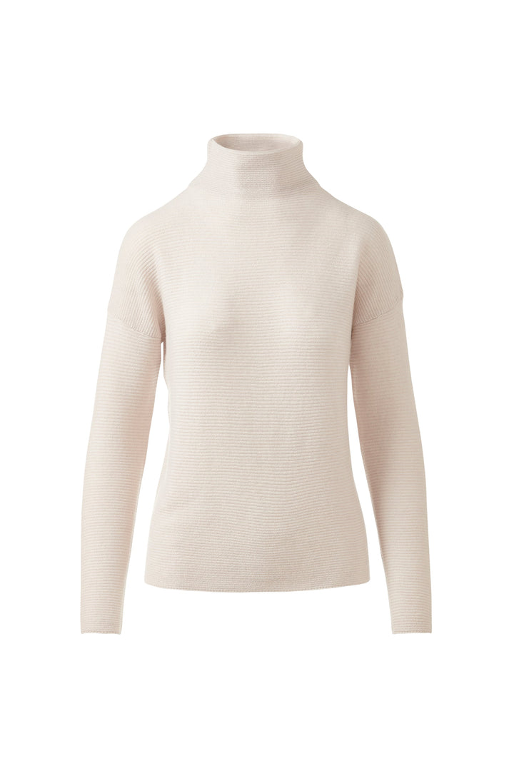 Kinross Cashmere Textured Slouchy Funnel Sweater in Oat available at Barbara Katz