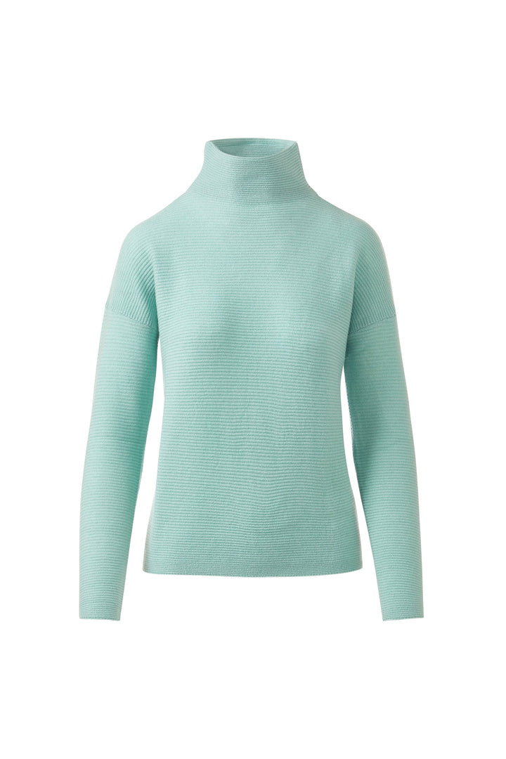 Kinross Cashmere Textured Slouchy Funnel Sweater in Spa available at Barbara Katz