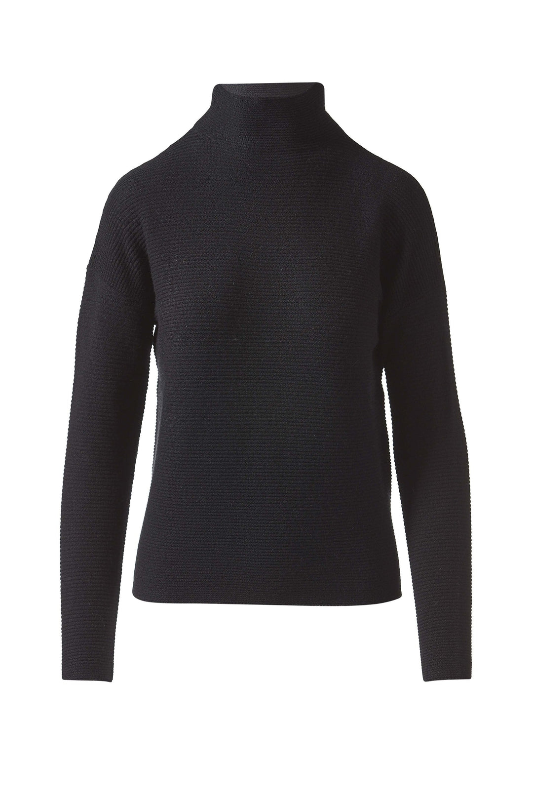 Kinross Cashmere Textured Slouchy Funnel Sweater in Black available at Barbara Katz