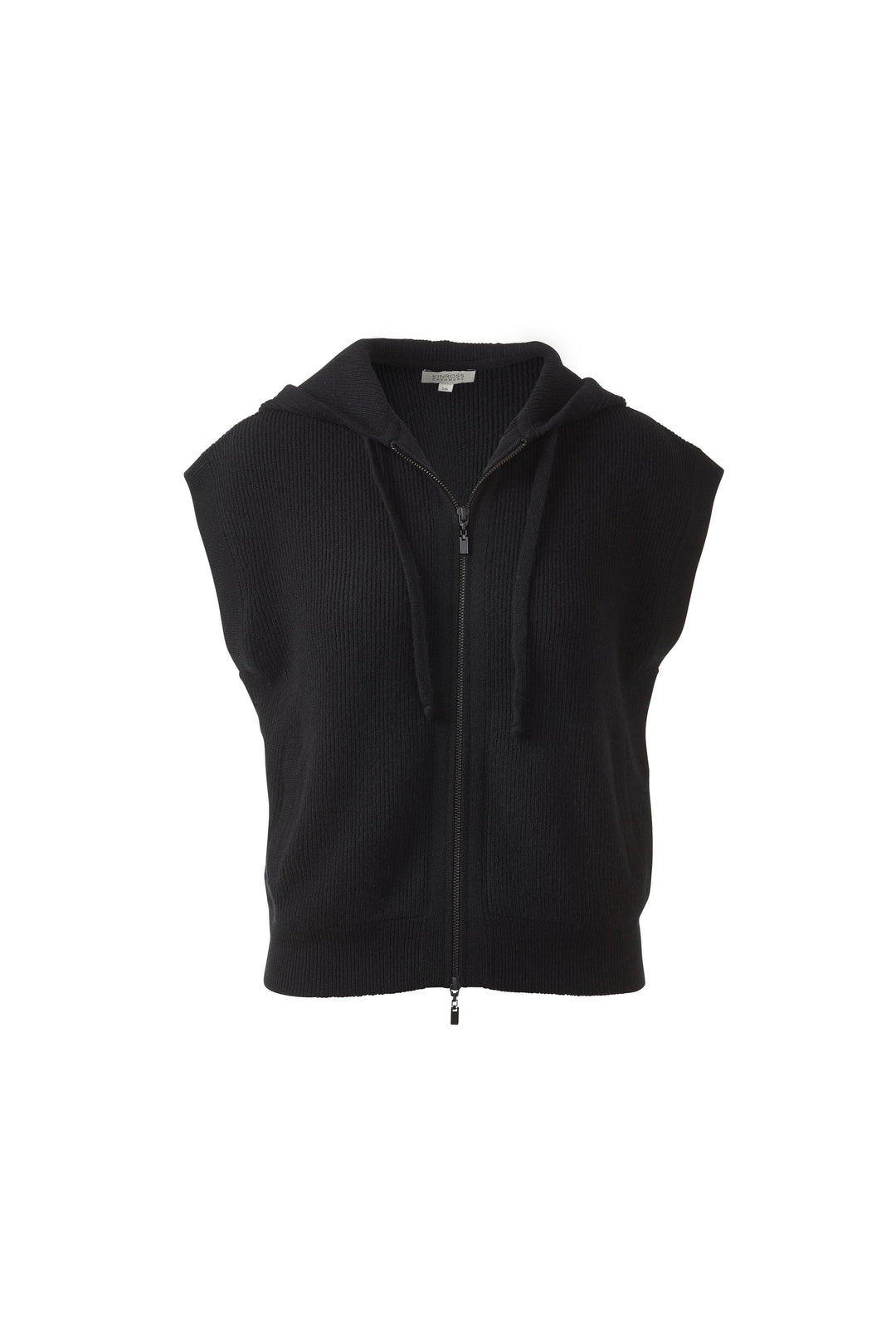 Kinross Cashmere Short Sleeve Rib Zip Hoodie