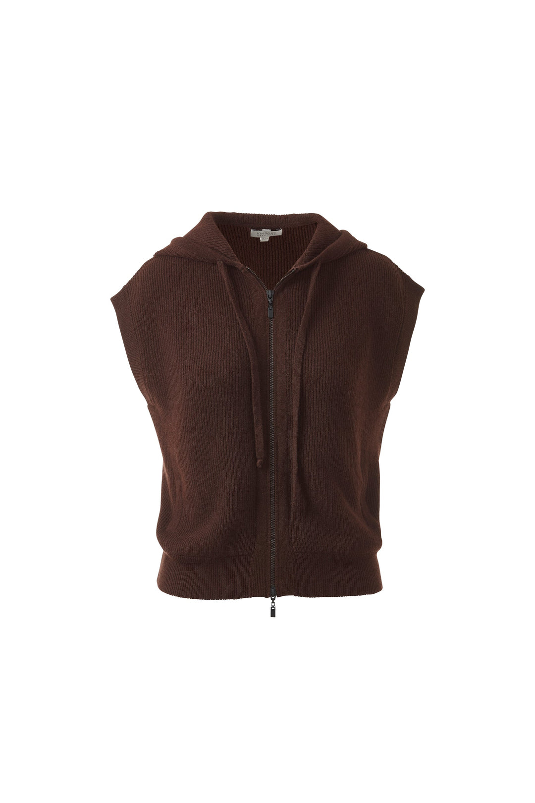 Kinross Cashmere Short Sleeve Rib Zip Hoodie