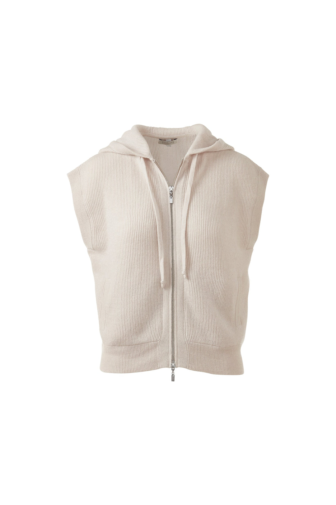 Kinross Cashmere Short Sleeve Rib Zip Hoodie