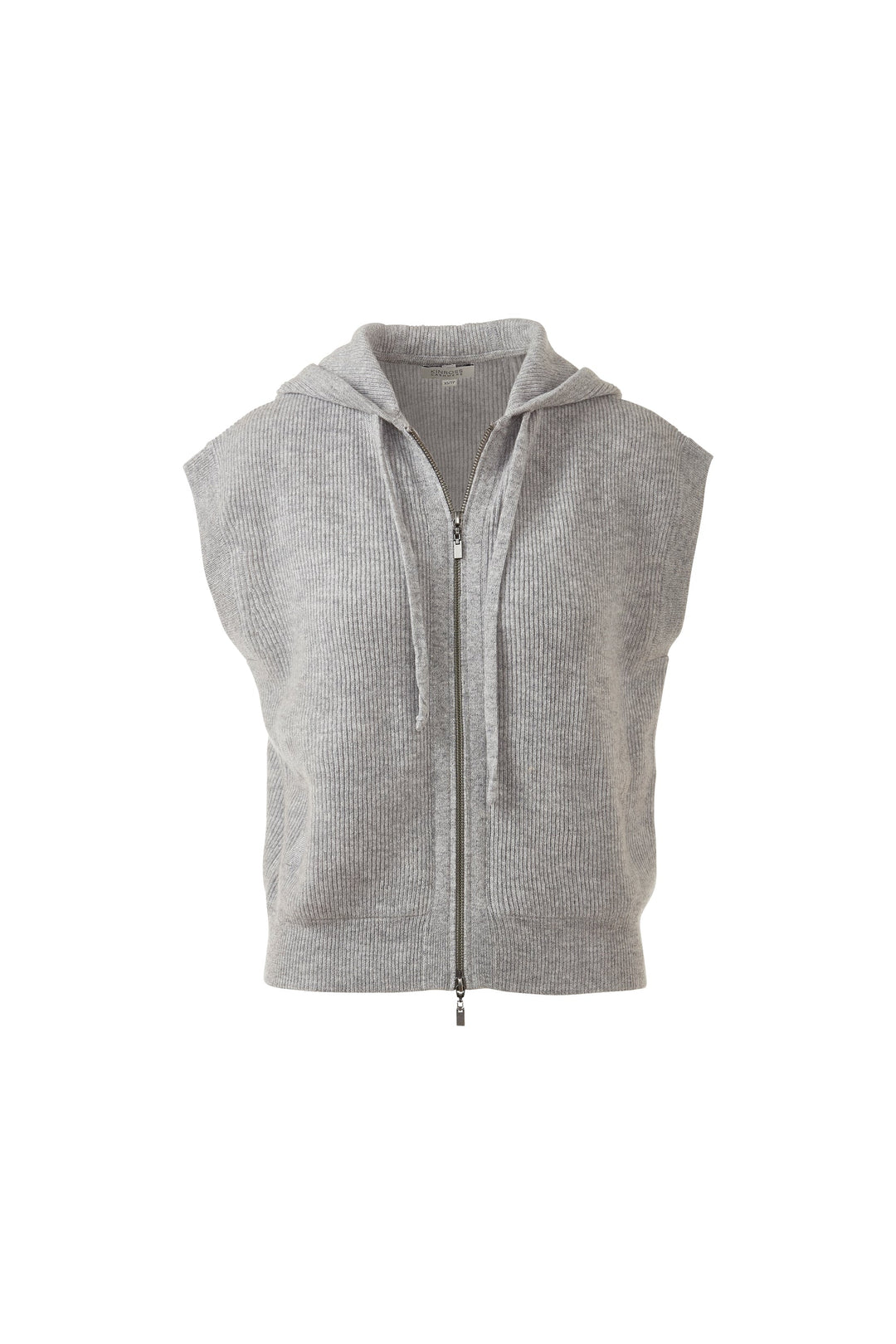 Kinross Cashmere Short Sleeve Rib Zip Hoodie