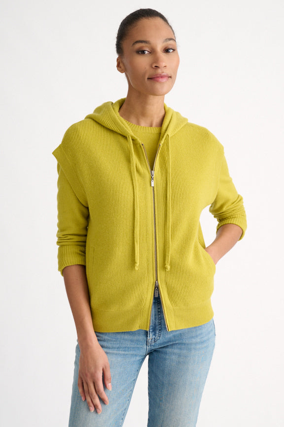Kinross Sleeveless Rib Zip Hoodie available at Barbara Katz
