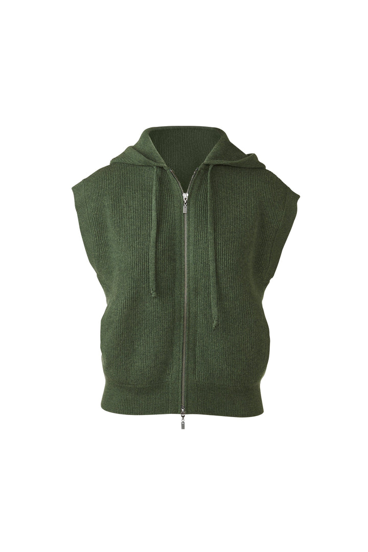 Kinross Sleeveless Rib Zip Hoodie available at Barbara Katz