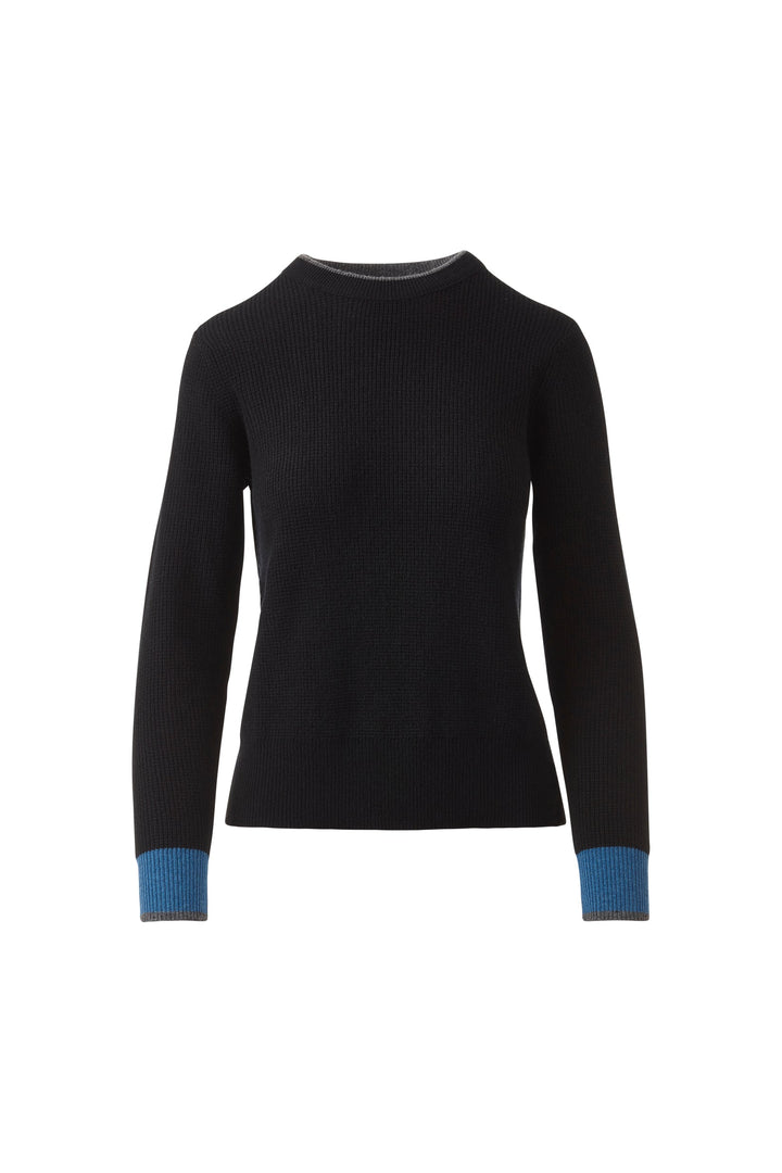 Kinross Cashmere Thermal Tipped Crew available at Barbara Katz