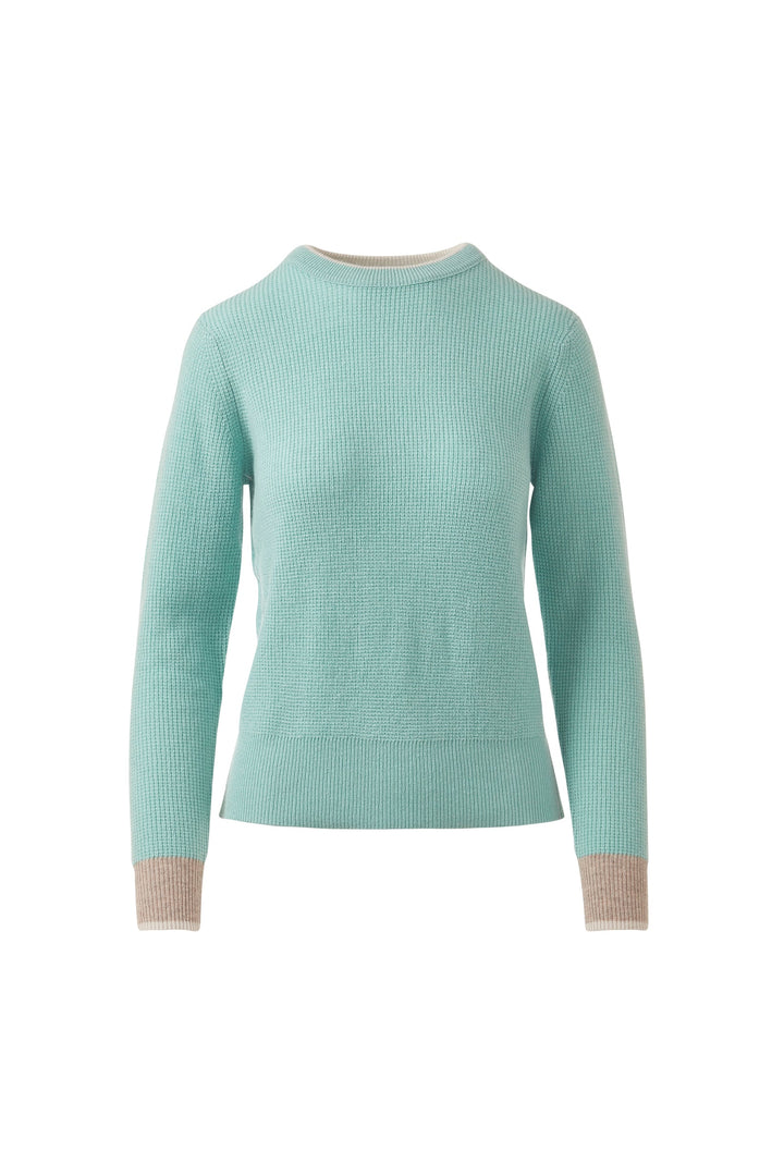 Kinross Cashmere Thermal Tipped Crew available at Barbara Katz