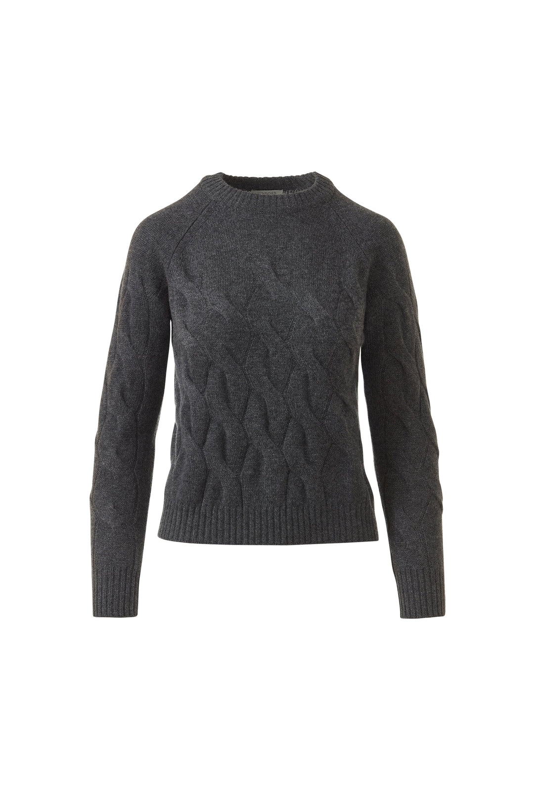 Kinross Cashmere Wandering Cable Crew available at Barbara Katz
