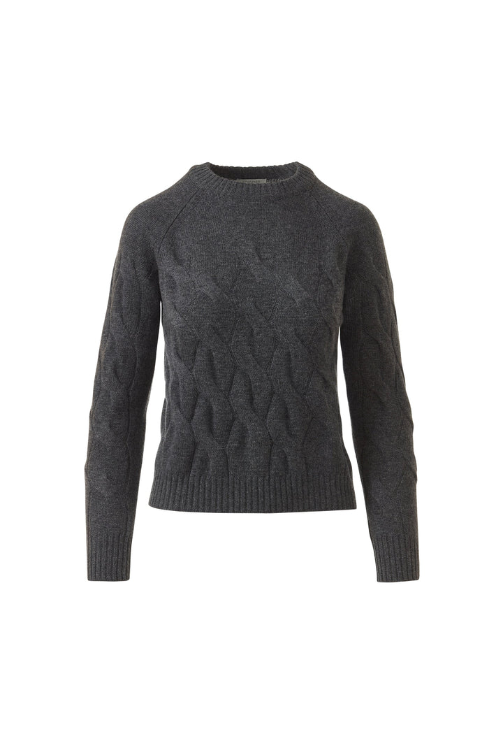 Kinross Cashmere Wandering Cable Crew available at Barbara Katz