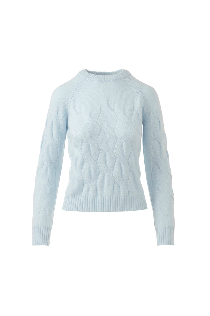Kinross Cashmere Wandering Cable Crew available at Barbara Katz