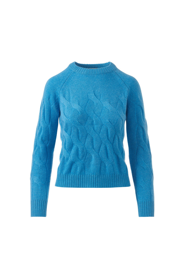Kinross Cashmere Wandering Cable Crew available at Barbara Katz
