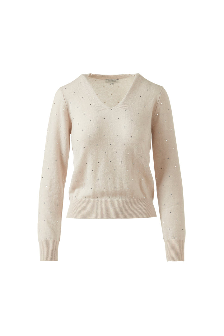 Kinross Crystal Vee Sweater available at Barbara Katz