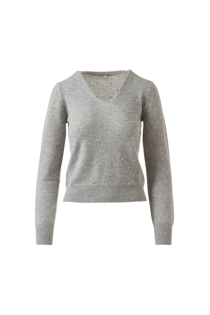 Kinross Crystal Vee Sweater available at Barbara Katz