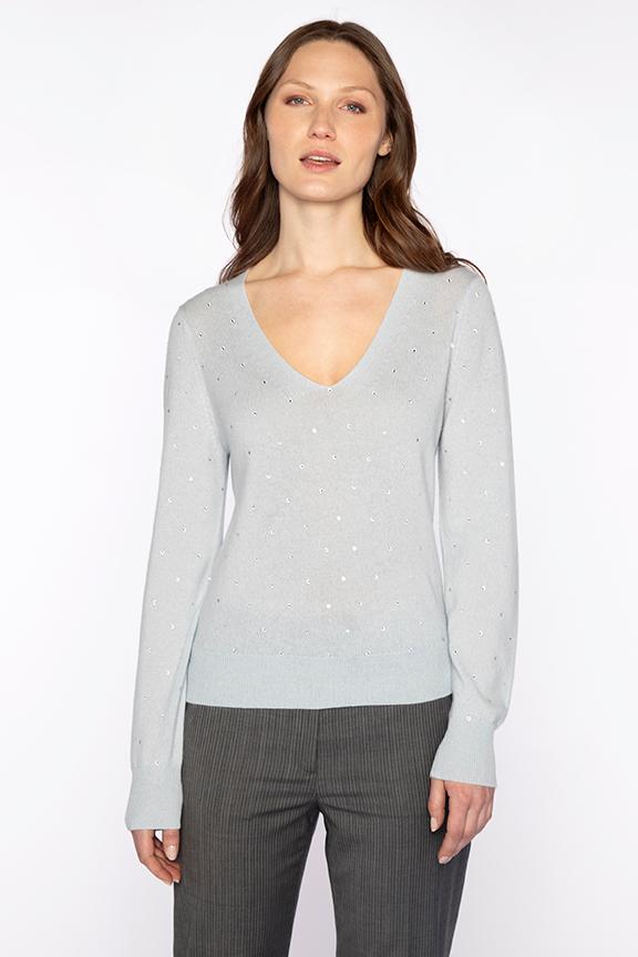 Kinross Crystal Vee Sweater available at Barbara Katz