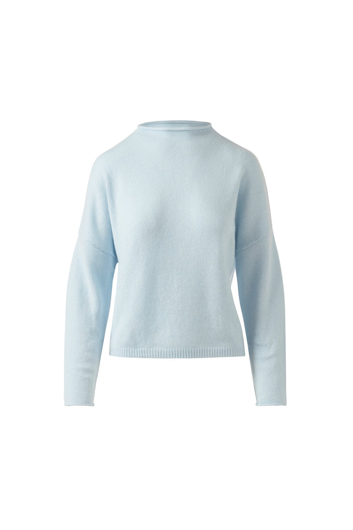 Kinross Cashmere Slouchy Roll Trim Pullover available at Barbara Katz