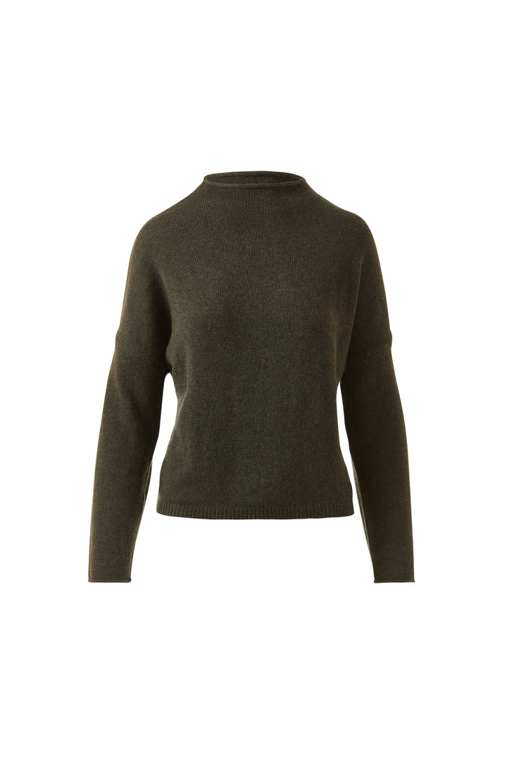 Kinross Cashmere Slouchy Roll Trim Pullover available at Barbara Katz