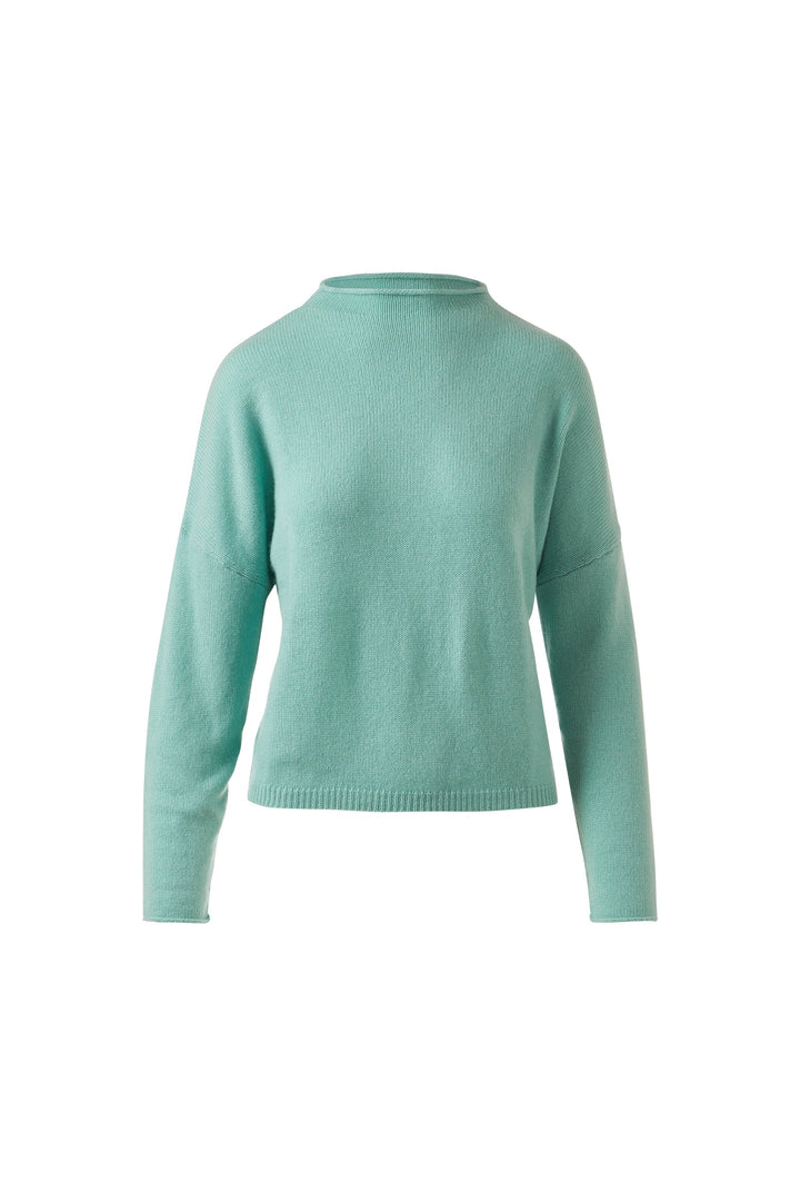 Kinross Cashmere Slouchy Roll Trim Pullover available at Barbara Katz